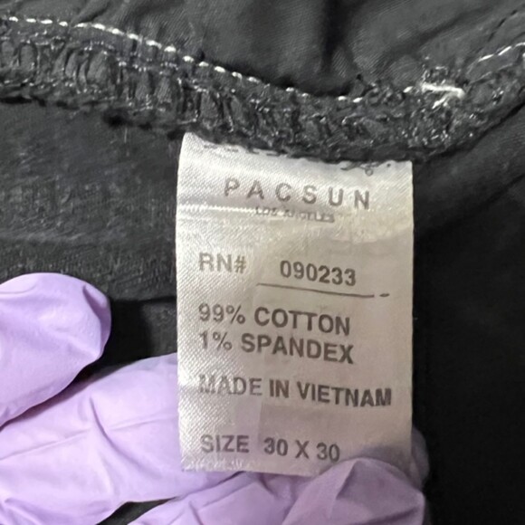 Pacsun Mens Black Stacked Skinny Denim Distressed Mid Rise Jeans Sz 30x30 - Picture 9 of 12